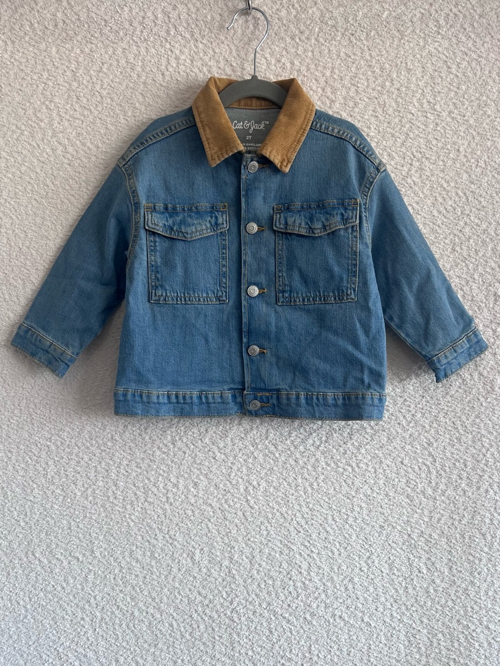 Cat & Jack Kids Toddler Denim Jean Jacket Corduroy Collar Size 2T